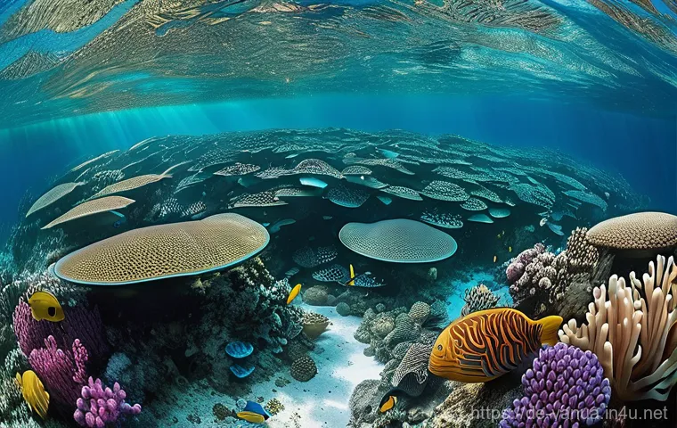 바누아투에서 볼 수 있는 야생동물 - **Prompt 1: Serene Underwater Encounter in Vanuatu**
    "A tranquil underwater scene in the crystal...
